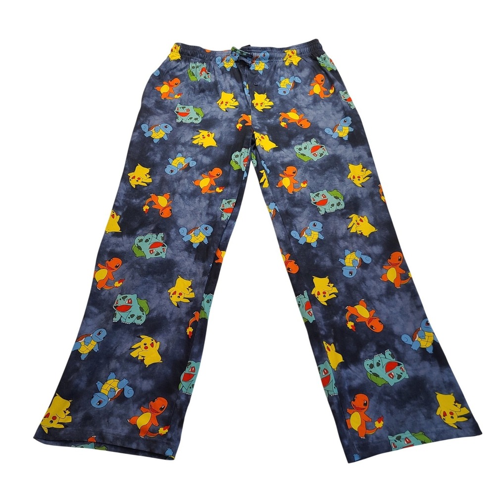 Pokemon Pajama Pants  Blue Men's  Large Cloud Wash Pikachu Bulbasaur  NWOT - Picture 2 of 15